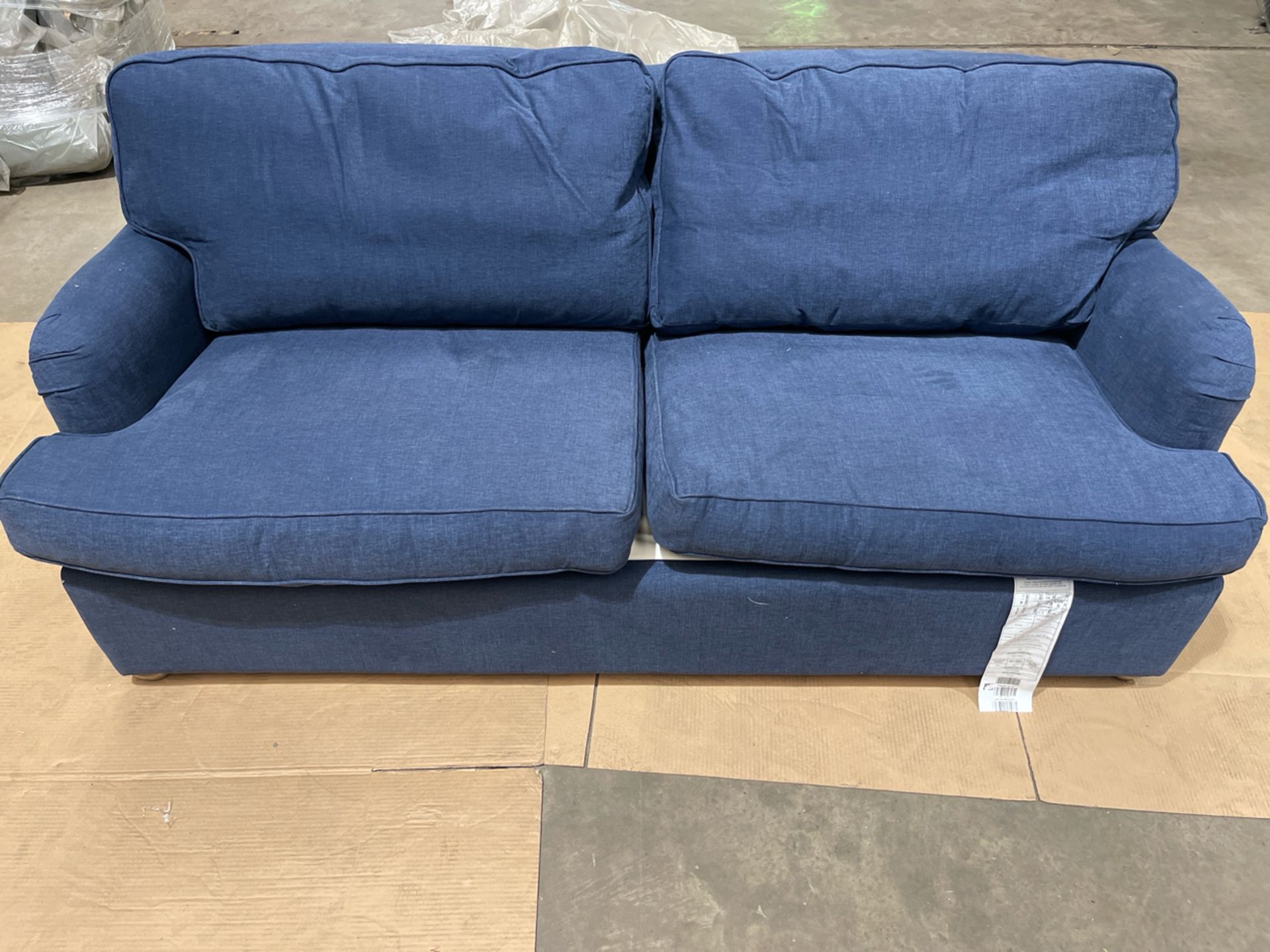 Bluebell Premium Comfort 3 Seat Sofa Bed In Washed Indigo Easy Cotton RRP - £3050 - Image 2 of 4