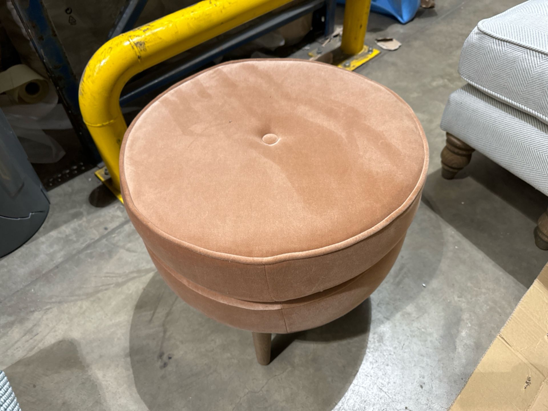 Felix Round Footstool in Cinnamon Smart Velvet - RRP £350 - Image 2 of 5