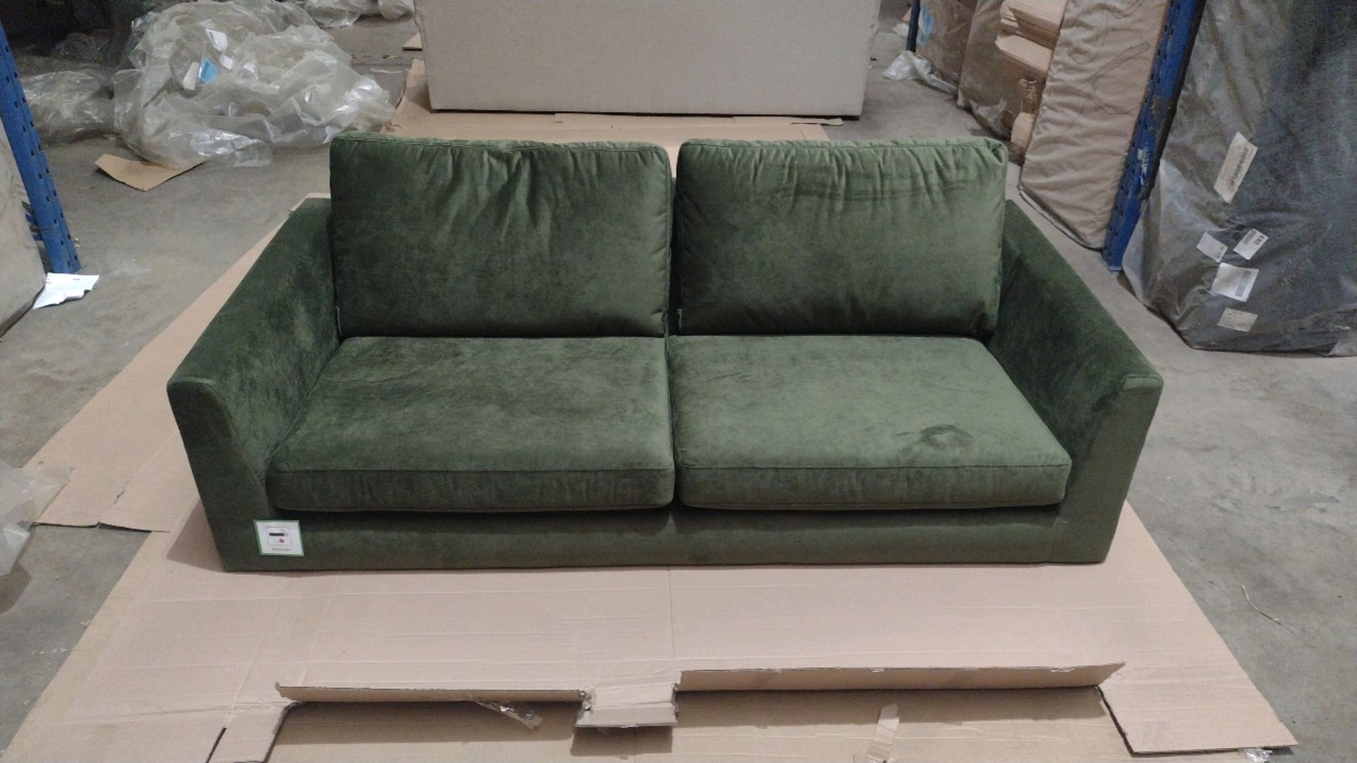 Jude 3 Seat Sofa In Green Velvet RRP - £1199 - Image 7 of 10