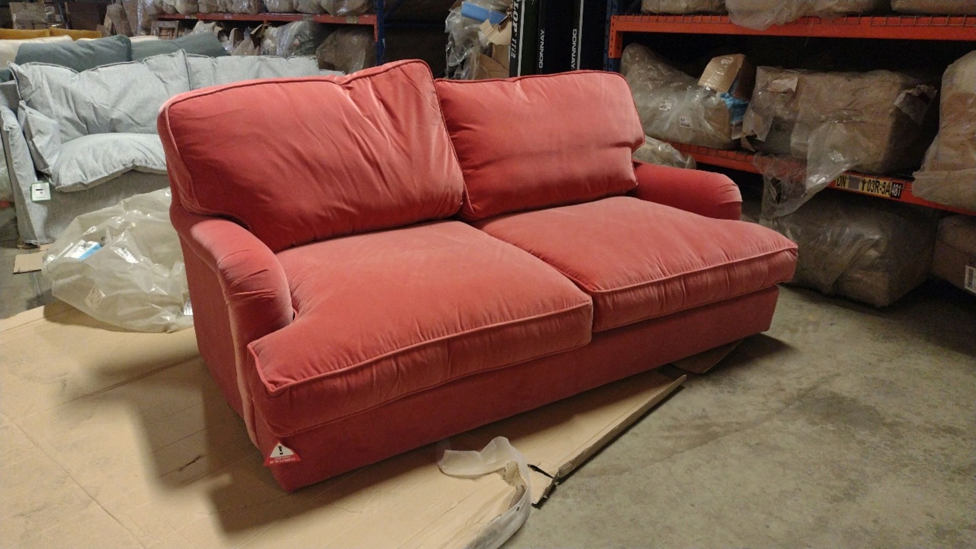 Bluebell 2.5 Seat Sofa Bed In Dusty Rose Cotton Matt Velvet RRP - £2800 - Image 2 of 14