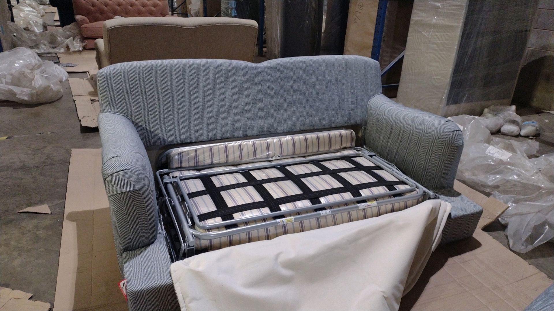 Bluebell 2 Seat Sofa Bed In Uniform House Herringbone Weave RRP - £2230 - Image 10 of 14