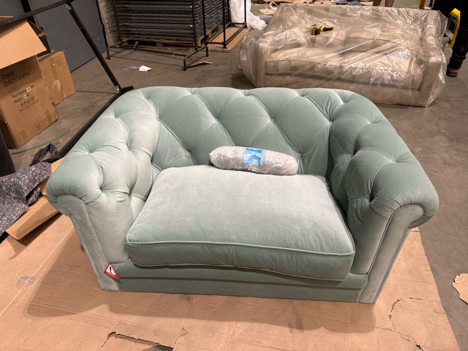 Patrick Loveseat In Sage Smart Velvet RRP - £2300 - Image 3 of 6