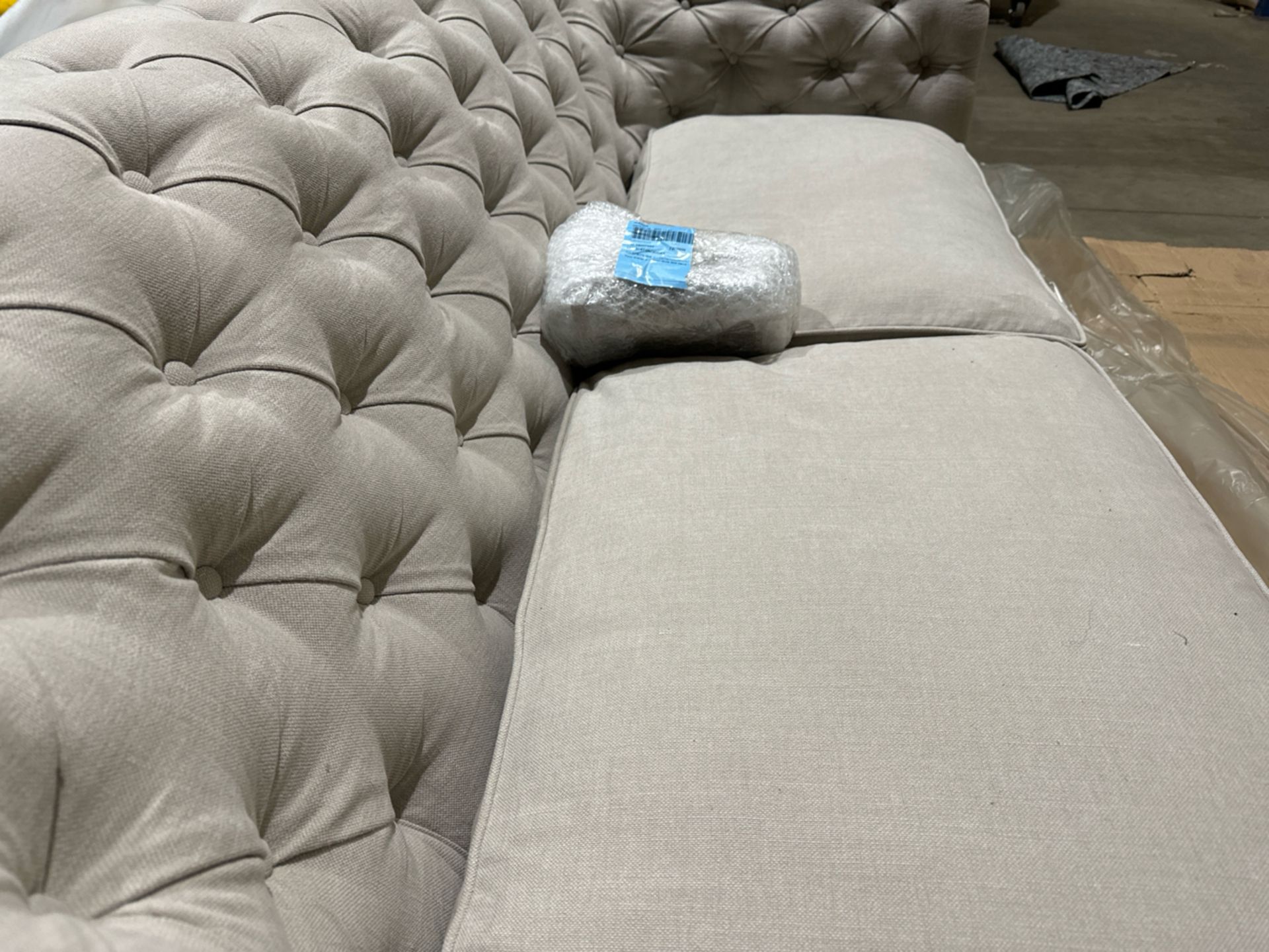 Oscar 3 Seat Sofa In Taupe Brushed Linen Cotton RRP - £2360 - Image 6 of 7