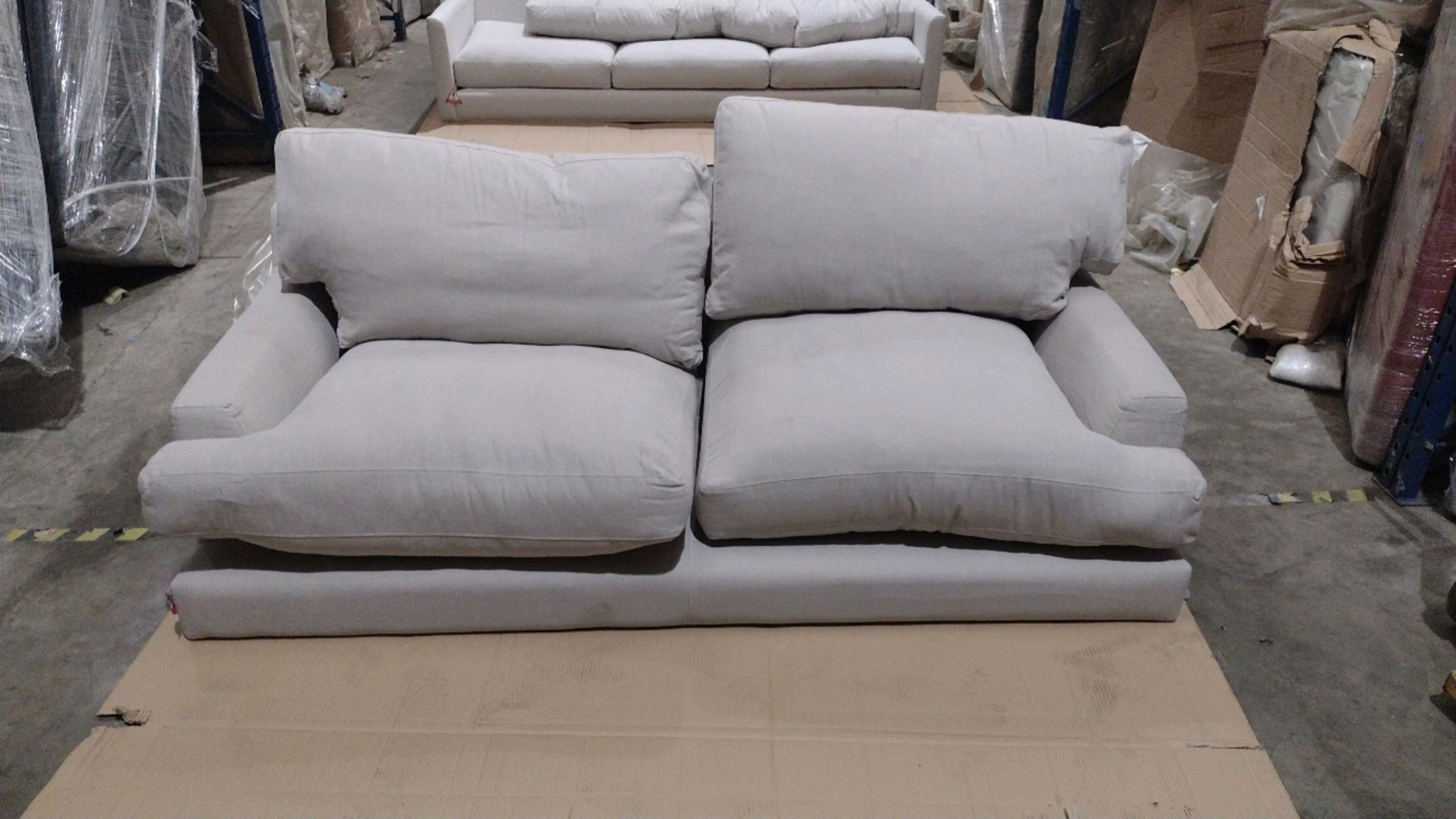 Costello 3 Seat Sofa In Alabaster Brushed Linen Cotton RRP - £1840 - Image 7 of 11