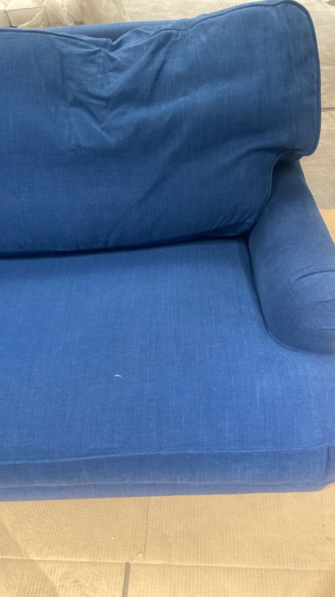 Bluebell 3 Seat Sofa (Breaks Down) In Oxford Blue Brushed Linen Cotton RRP - £2470 - Image 5 of 6
