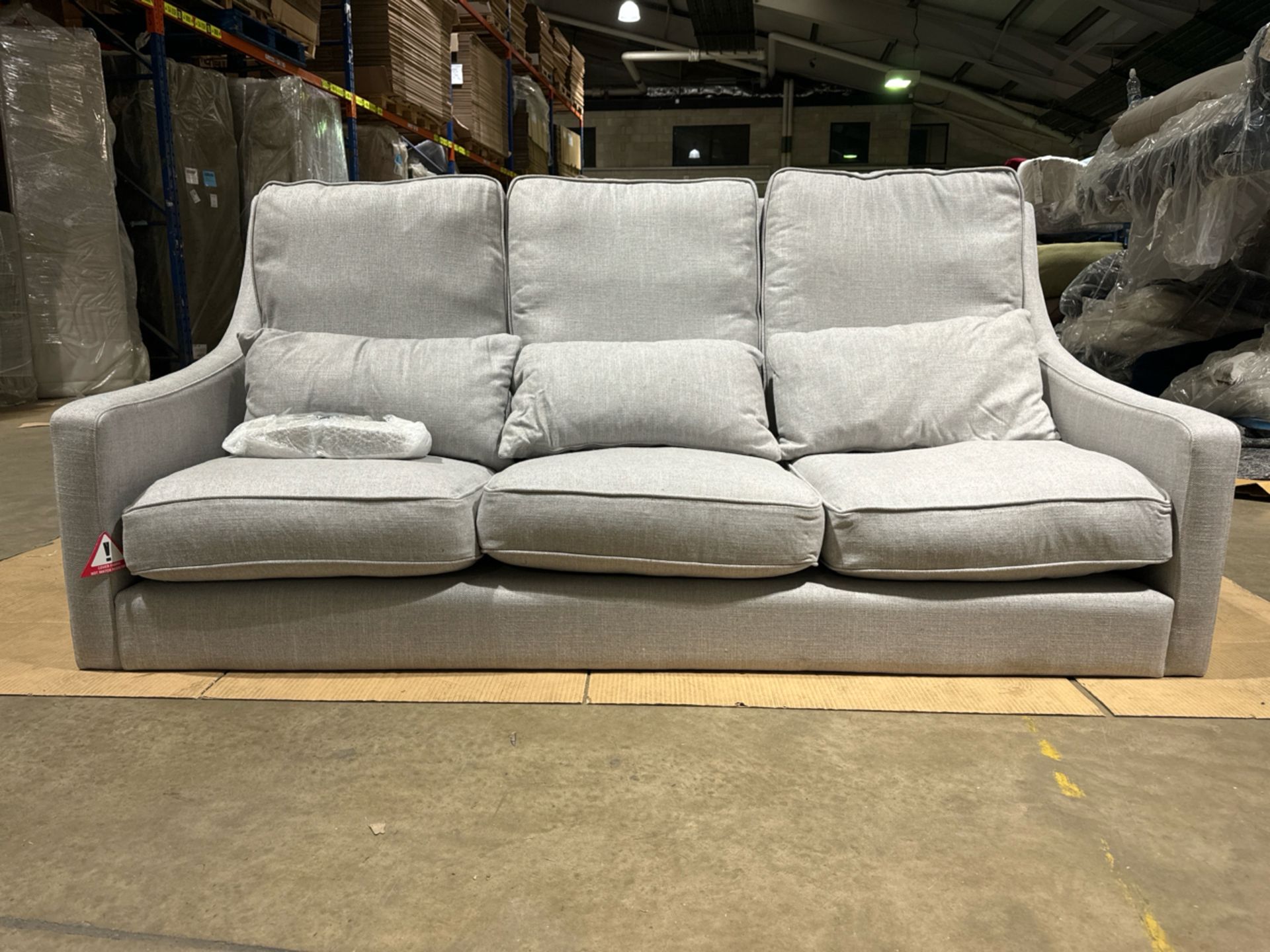Iggy High Back 3 Seat Sofa In Rye Baylee Viscose Linen RRP - £2790 - Image 2 of 6