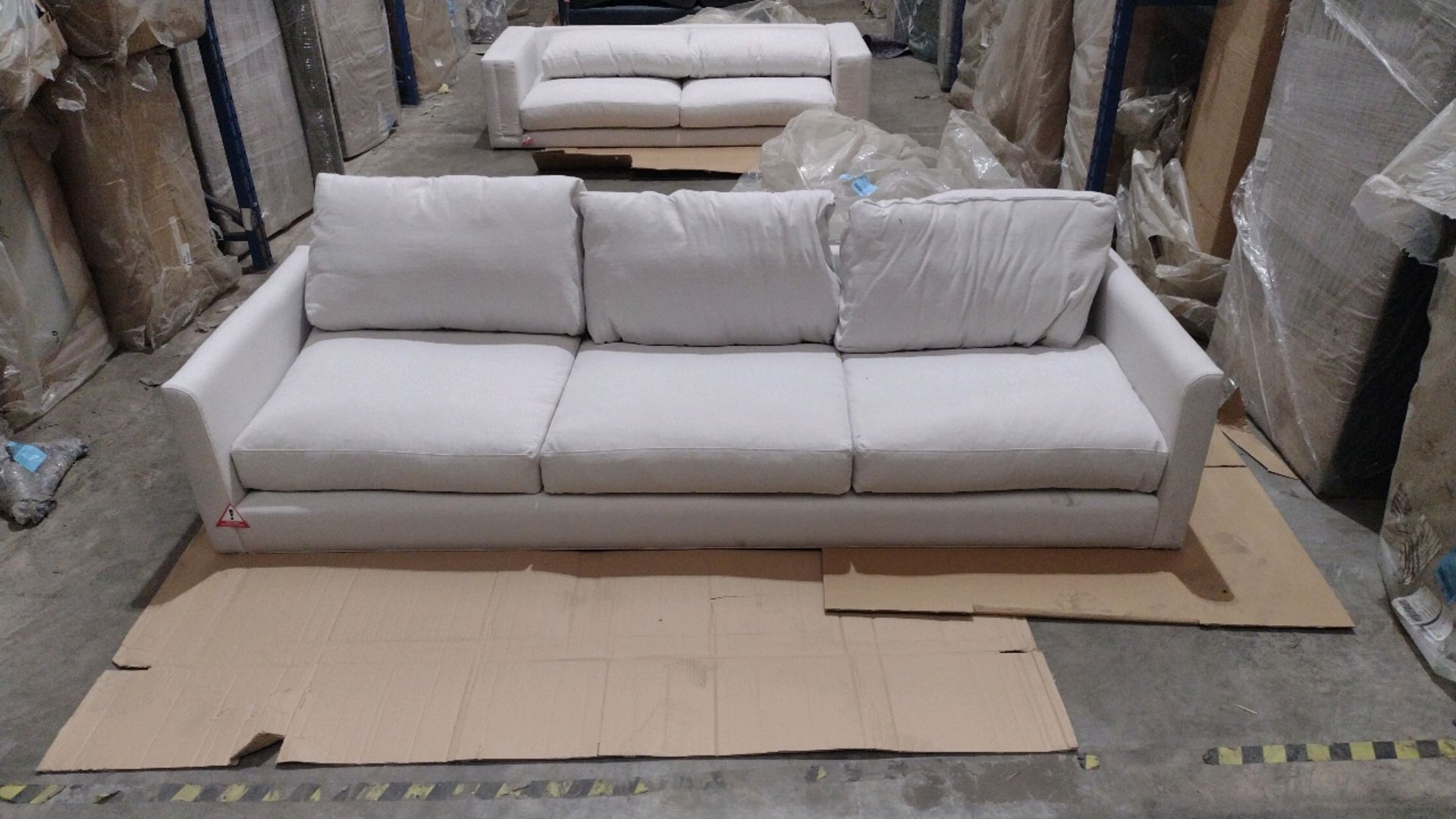 Izzy 4 Seat Sofa In Alabaster Brushed Linen Cotton RRP - £2630 - Image 3 of 9