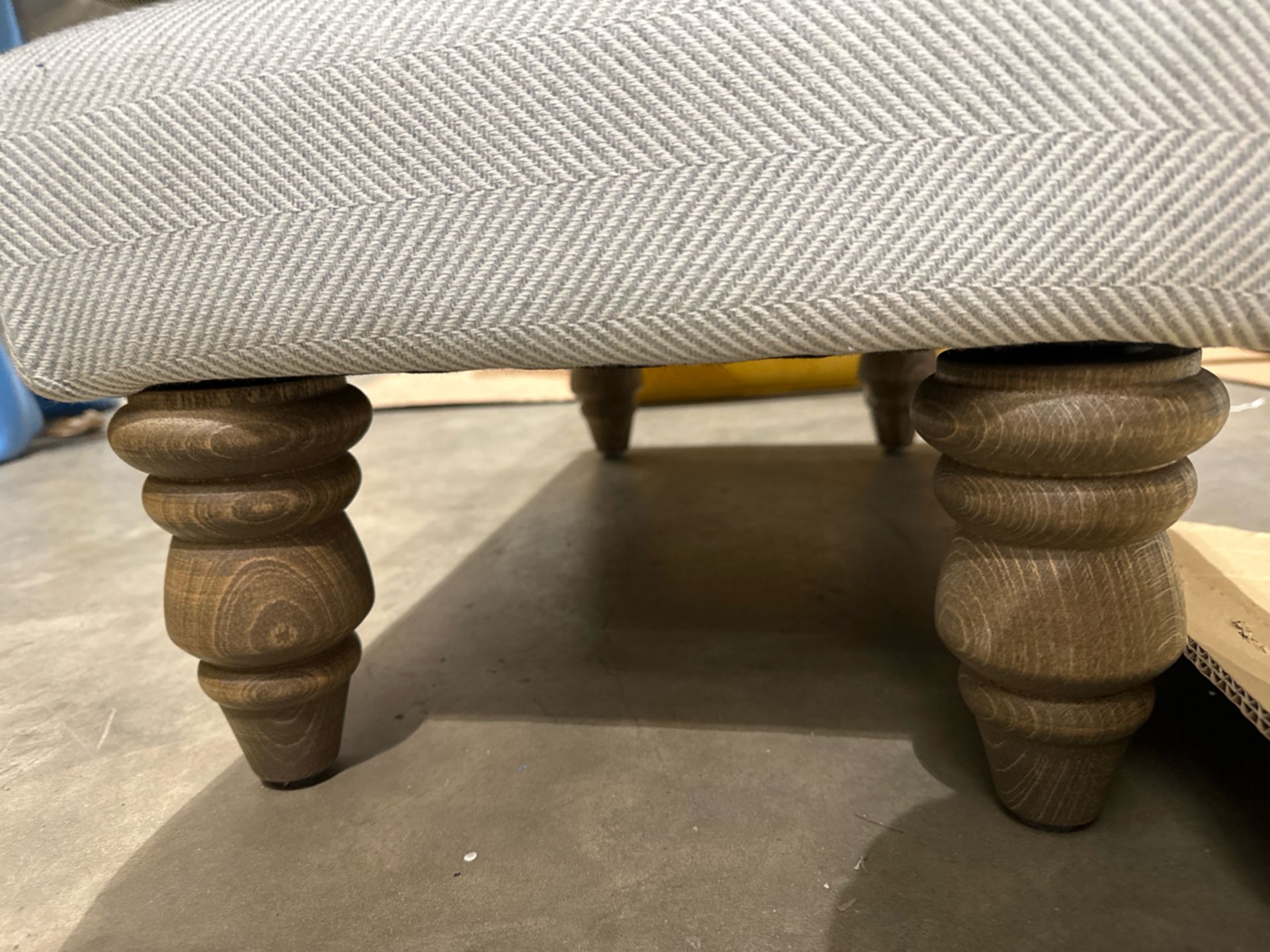 Bluebell Small Rectangular Footstool in Pumice House Herringbone Weave RRP £390 - Image 5 of 7