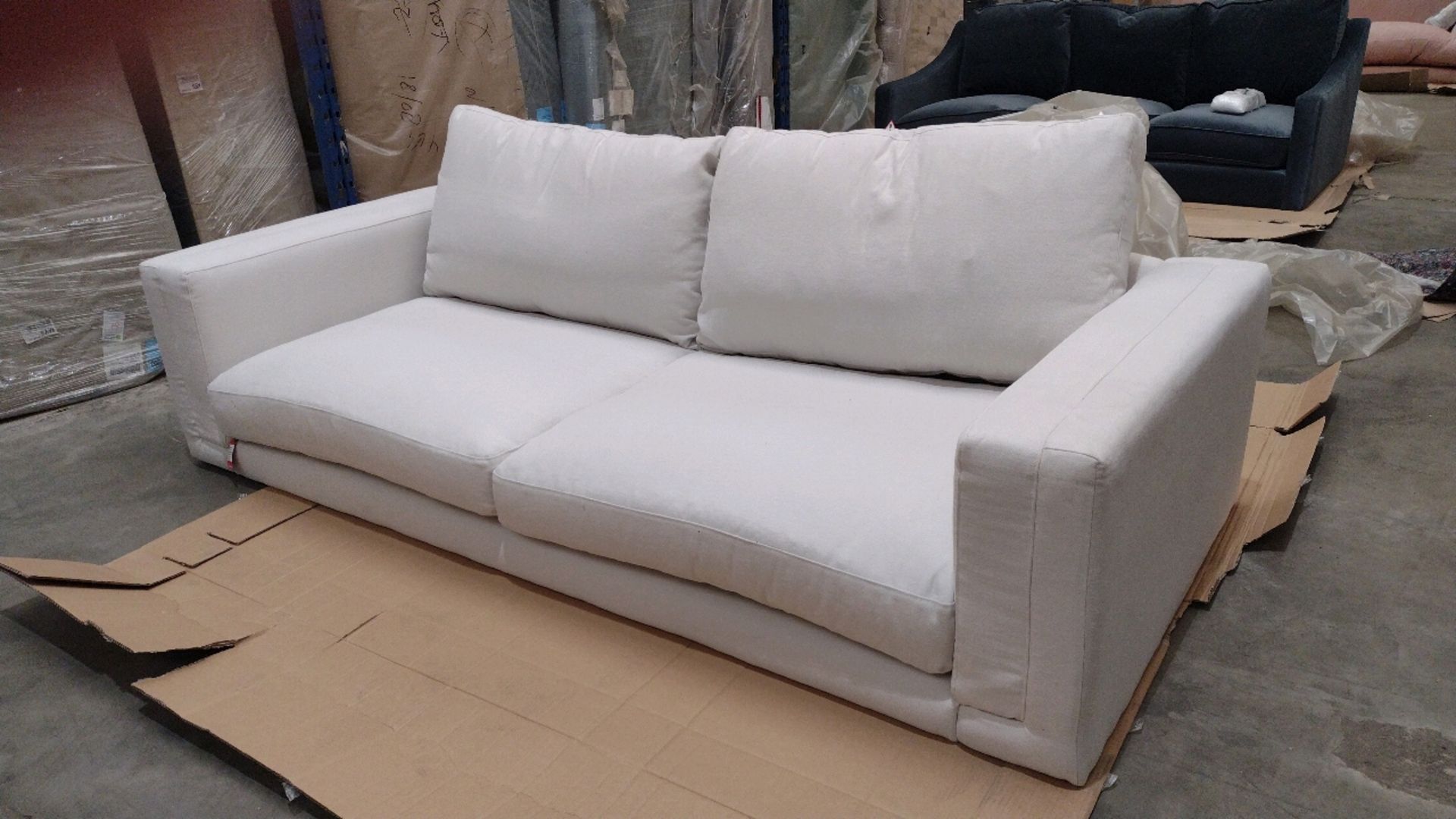 Costello 3 Seat Sofa In Alabaster Brushed Linen Cotton RRP - £1840 - Image 10 of 11
