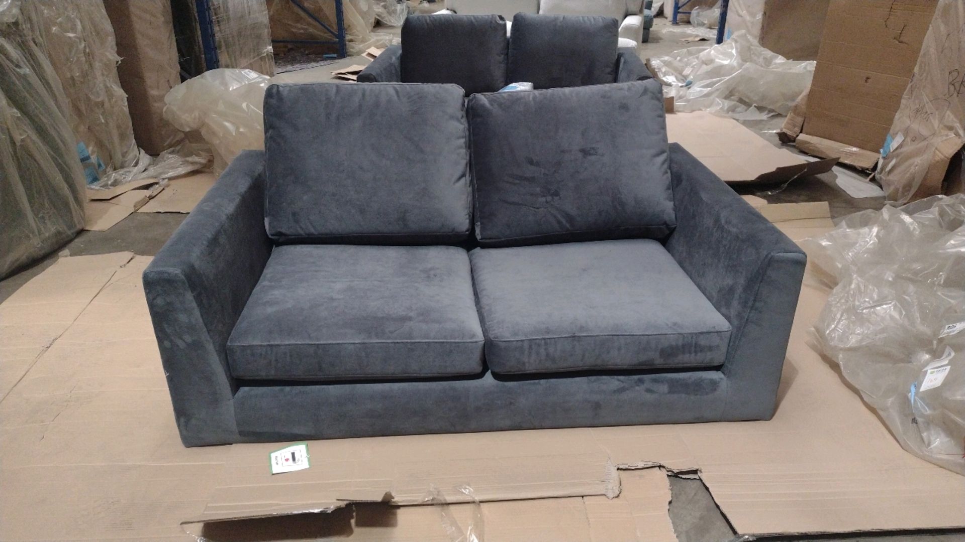 Jude 2 Seat Sofa In Grey Velvet RRP - £999 - Image 7 of 10