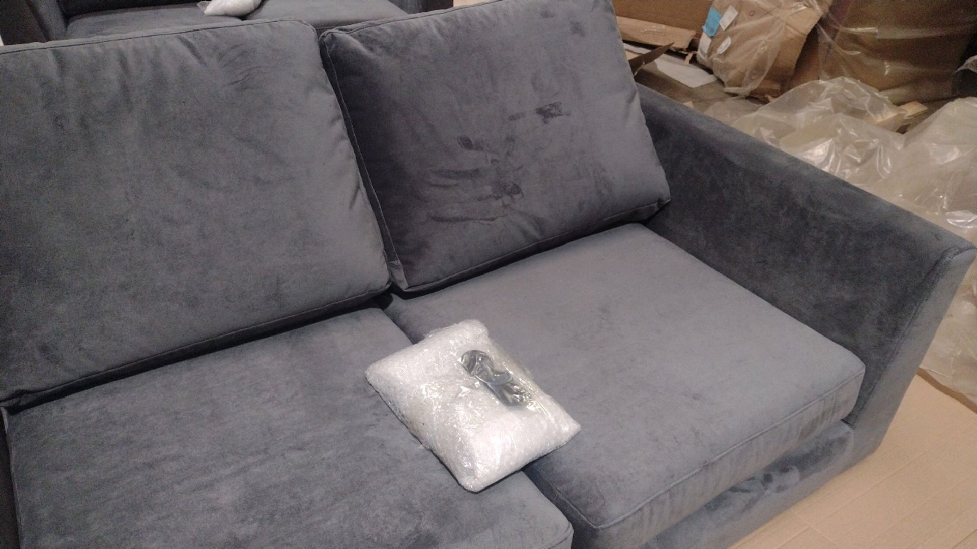 Jude 2 Seat Sofa In Grey Velvet RRP - £999 - Image 8 of 10
