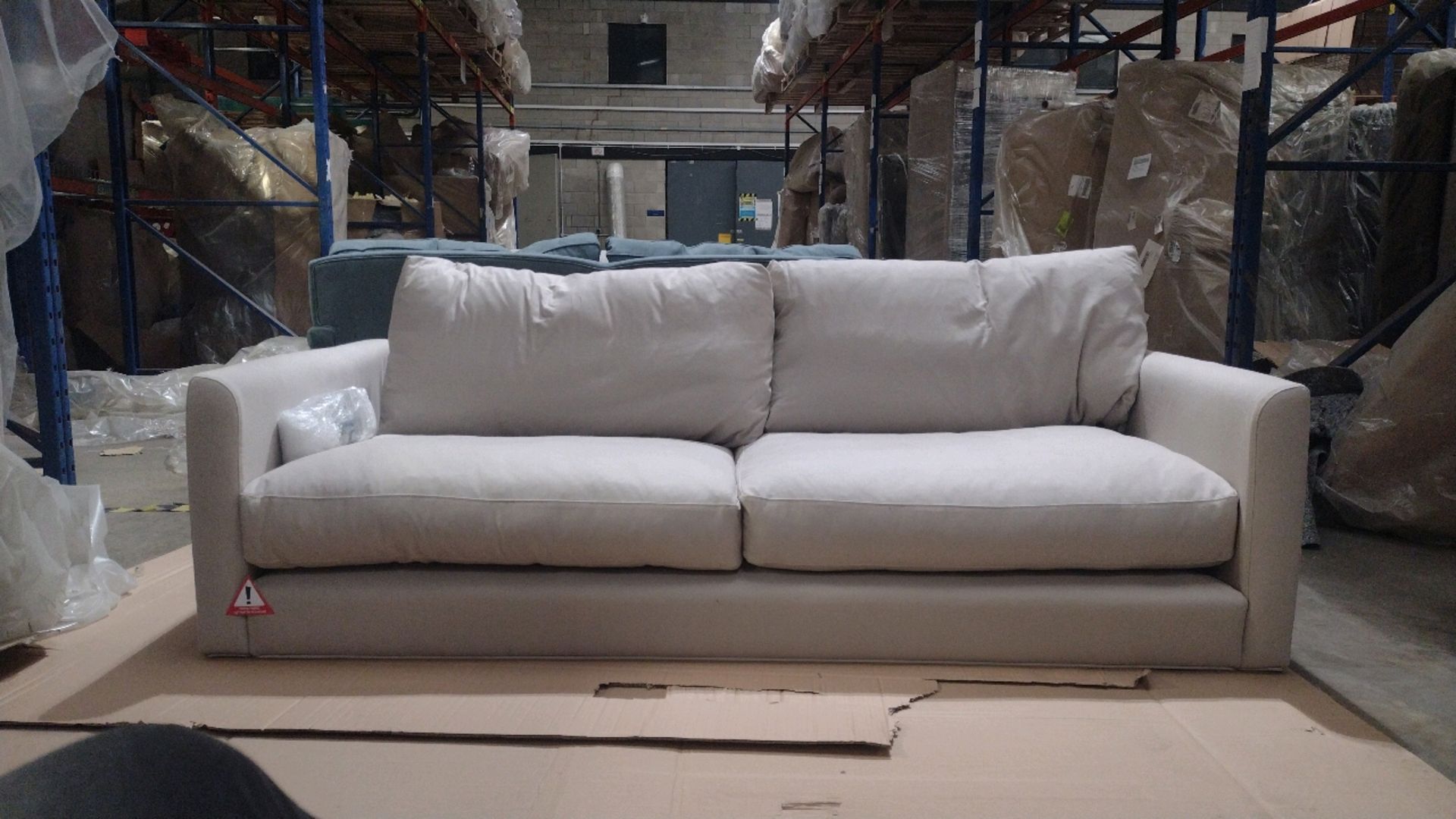 Izzy 3 Seat Sofa In Alabaster Brushed Linen Cotton RRP - £2110 - Image 3 of 7