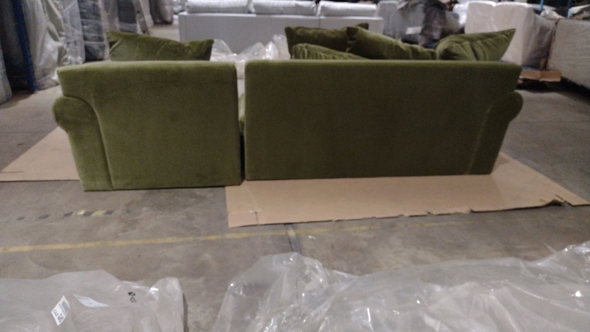 Teddy RHF Chaise Sofa In Olive Cotton Matt Velvet - Image 6 of 6