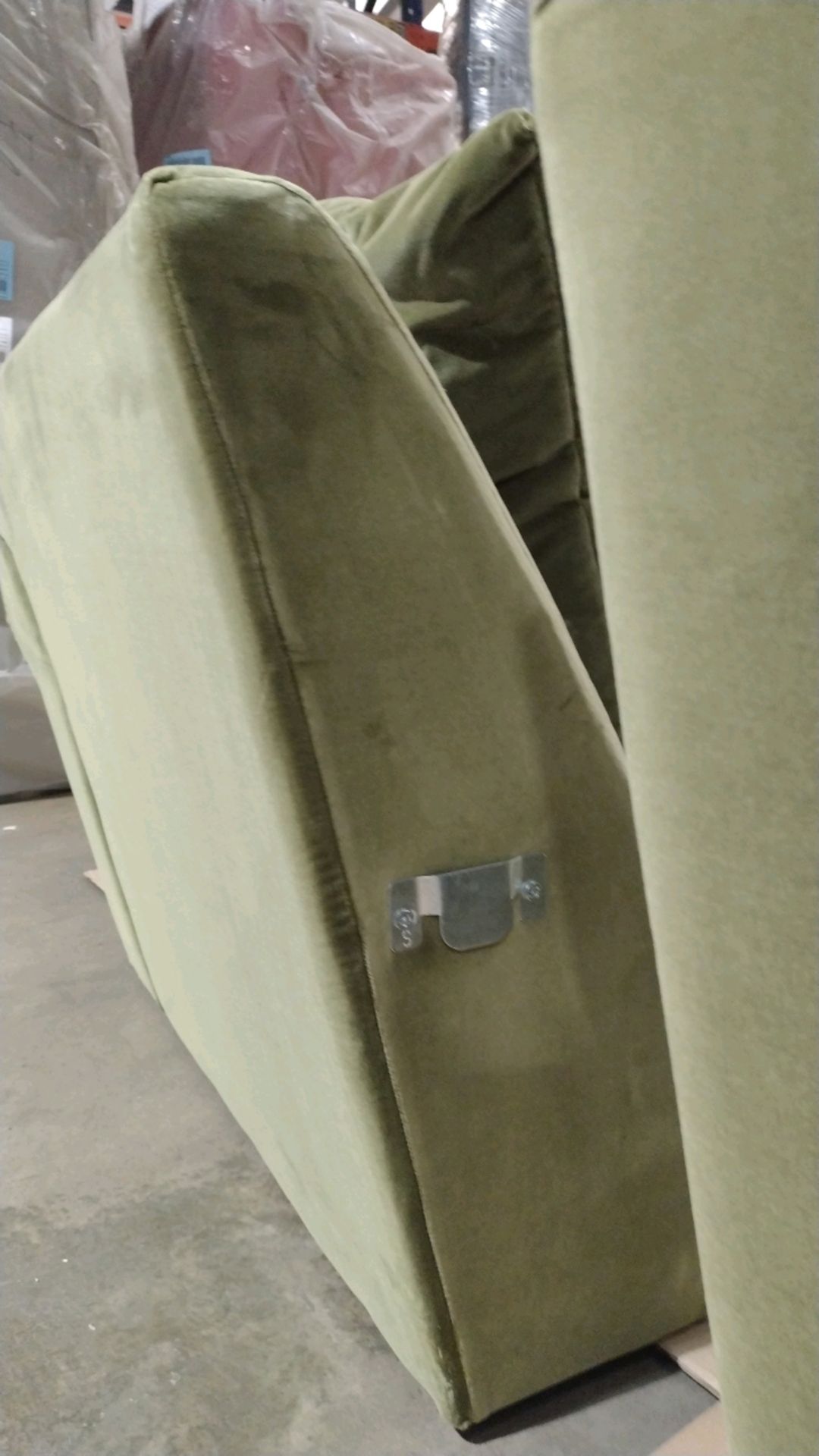 Teddy RHF Chaise Sofa In Olive Cotton Matt Velvet - Image 4 of 6