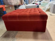 Valentin Medium Square Storage Footstool in Moroccan Spice Smart Velvet RRP - £800