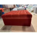 Valentin Medium Square Storage Footstool in Moroccan Spice Smart Velvet RRP - £800