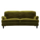 Snowdrop 3 Seat Sofa In Olive Cotton Matt Velvet RRP - £2100