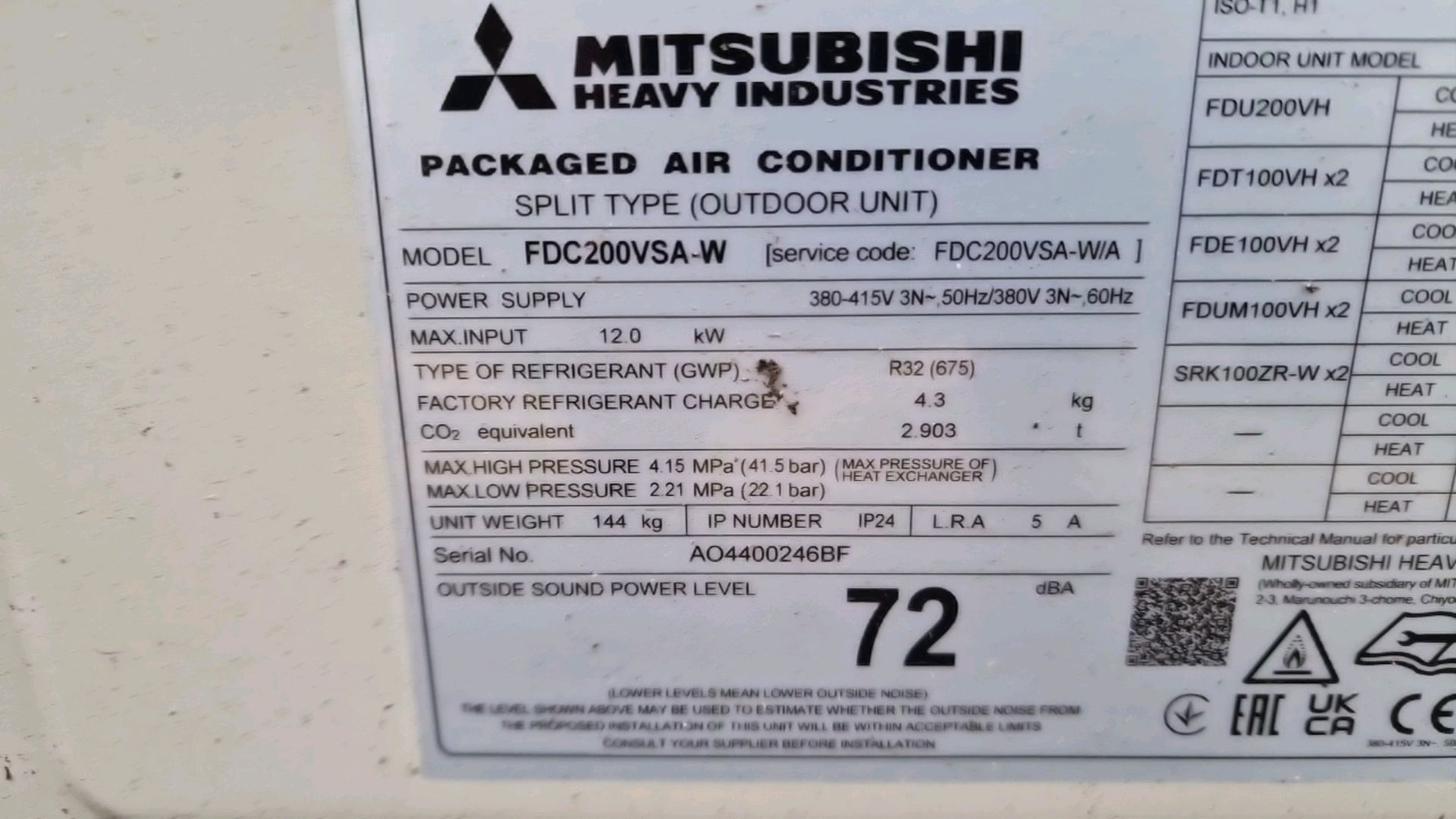 Mitsubishi Outdoor Aircon Unit - Image 4 of 4