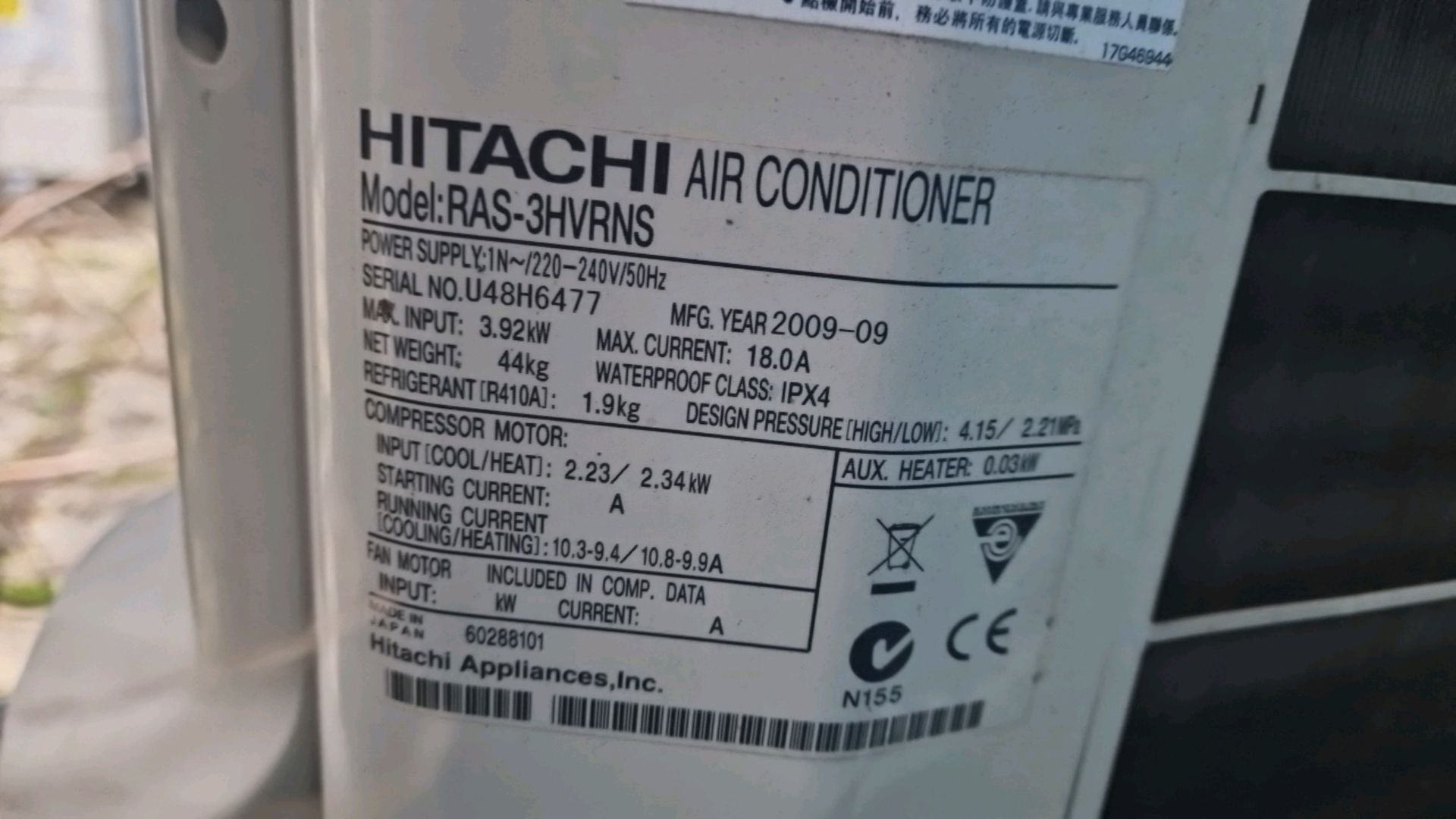 Hitachi Outdoor Aircon Unit - Image 5 of 5