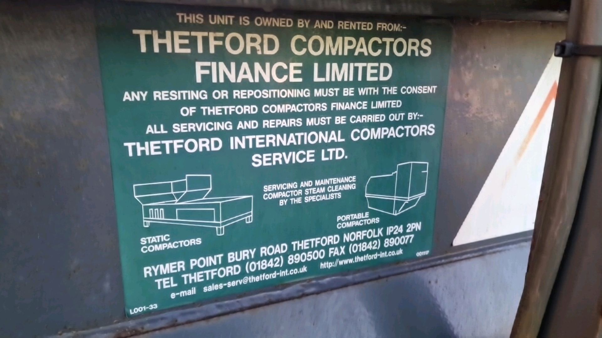 Thetford Compactor With Bin Lift - Image 2 of 8