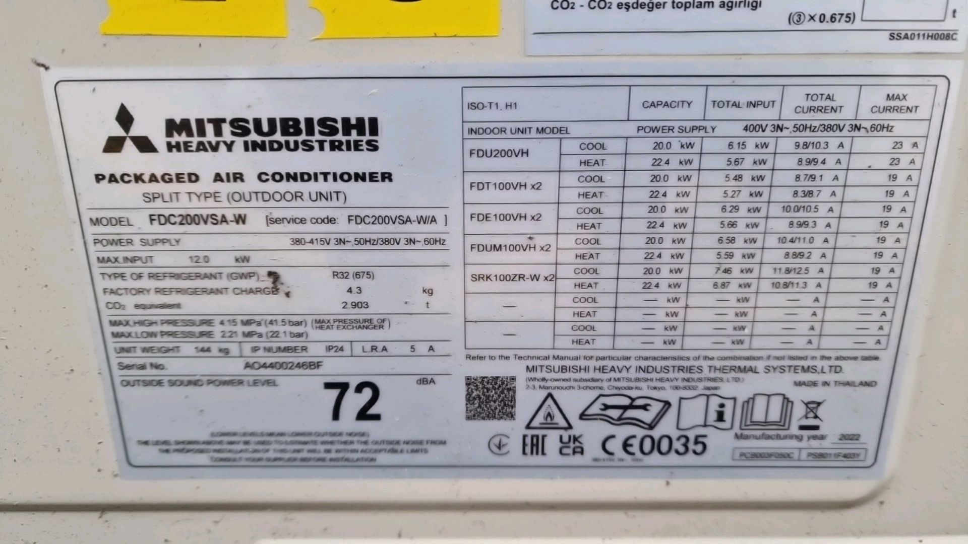 Mitsubishi Outdoor Aircon Unit - Image 3 of 4