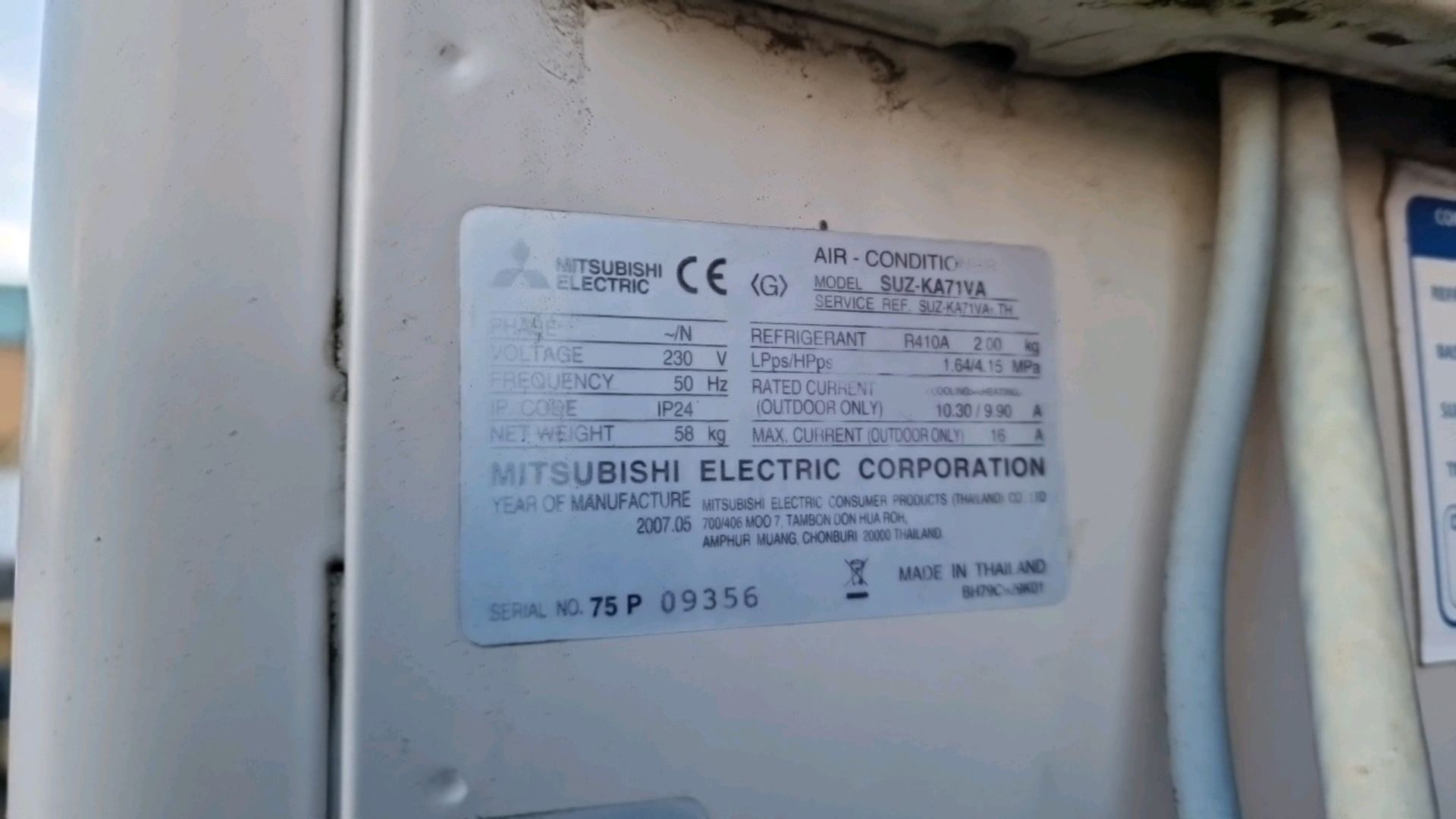 Mitsubishi Outdoor Aircon Unit - Image 3 of 3