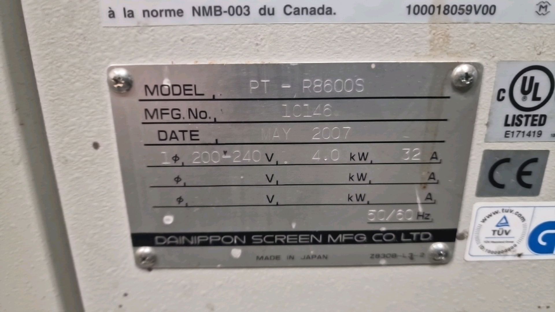 Dainippon Screen Platerite 8600S - Image 10 of 14