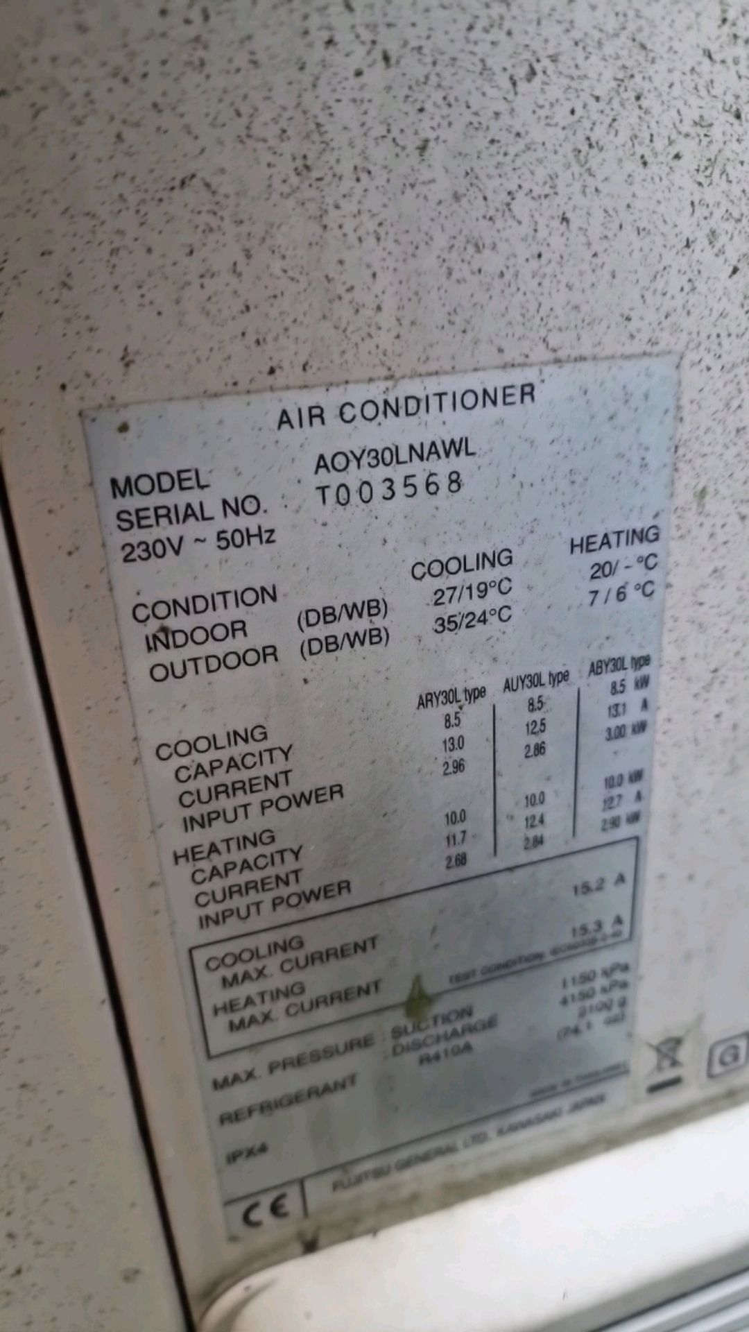 Fujitsu Outdoor Aircon Unit - Image 2 of 2