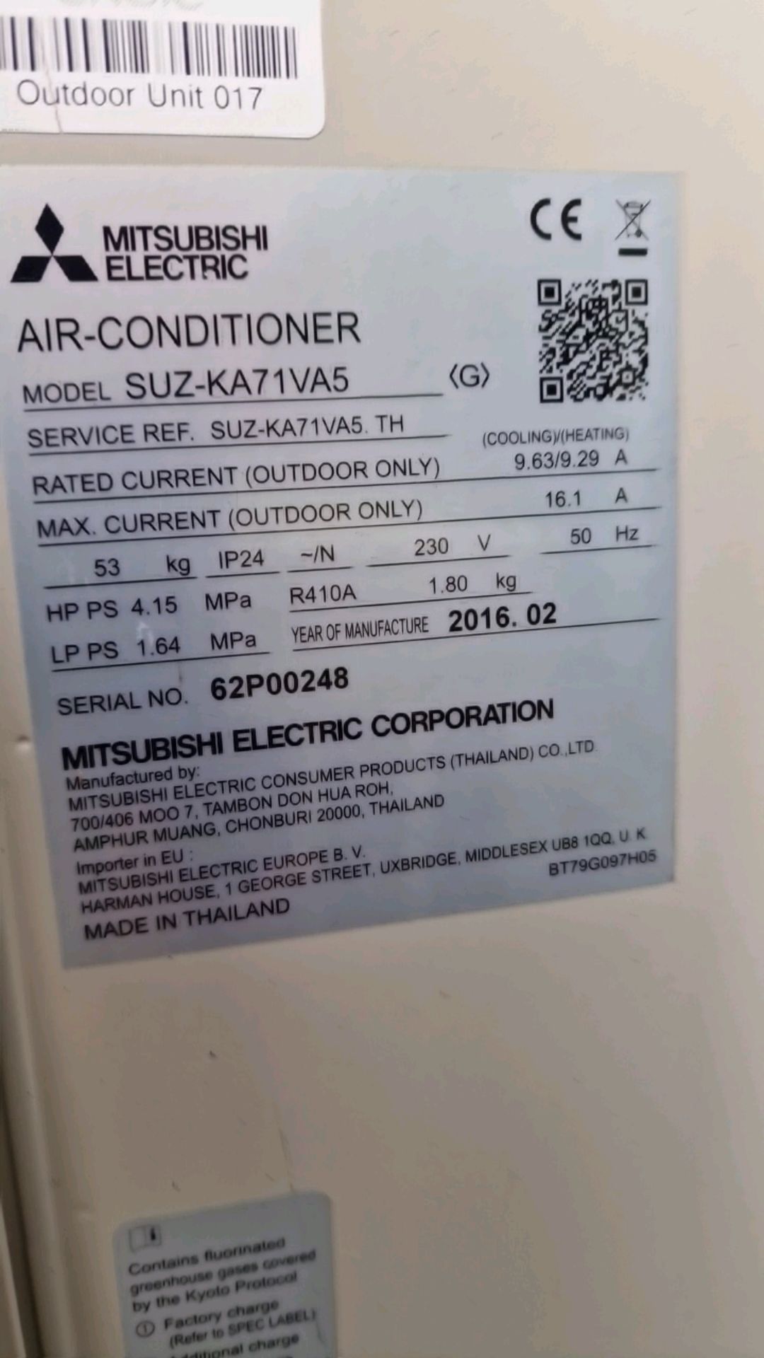 Mitsubishi Outdoor Aircon Unit - Image 2 of 2