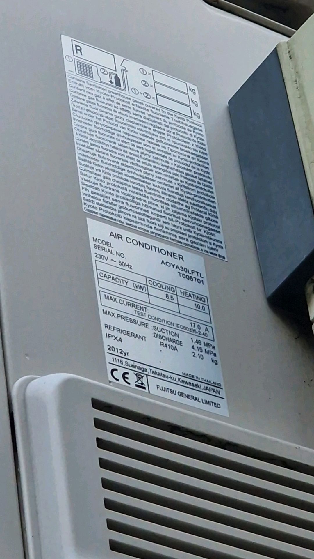 Fujitsu Outdoor Aircon Unit - Image 2 of 2