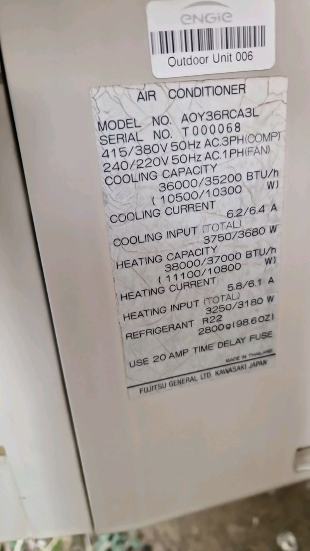 Fujitsu Outdoor Aircon Unit - Image 2 of 2