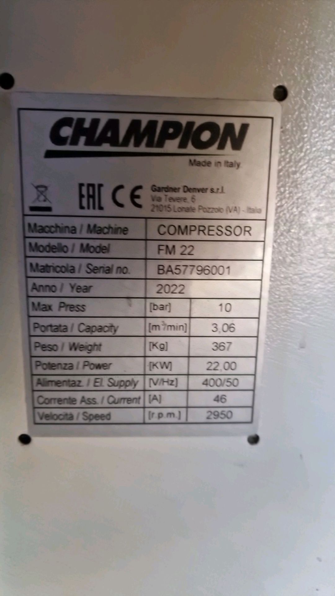 Champion Air Compressor - Image 4 of 5