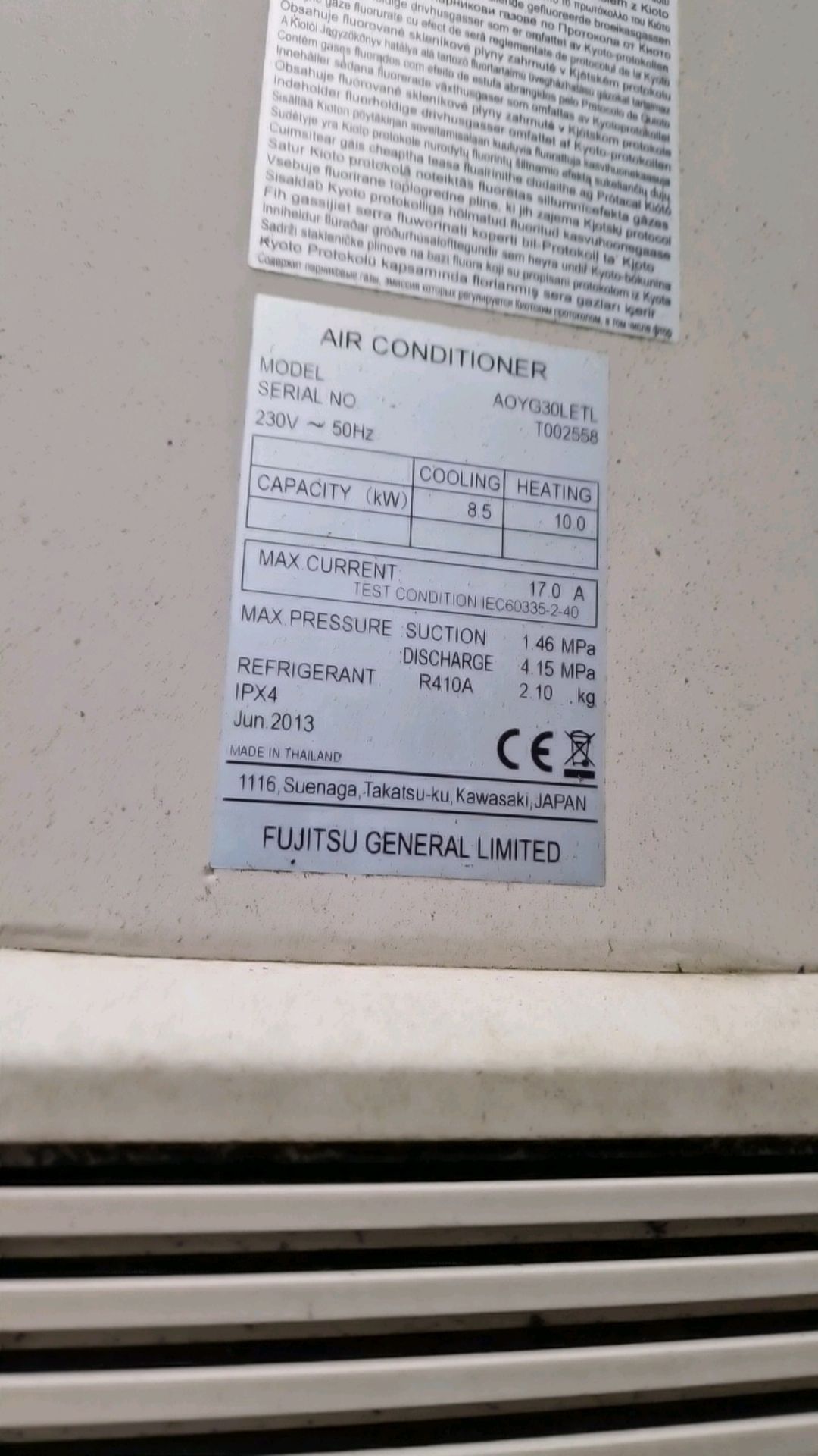 Fujitsu Outdoor Aircon Unit - Image 2 of 2