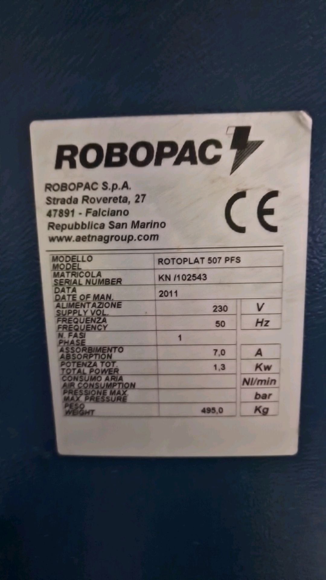 Robopac Rotoplat Pallet Wrap Machine - Image 4 of 6