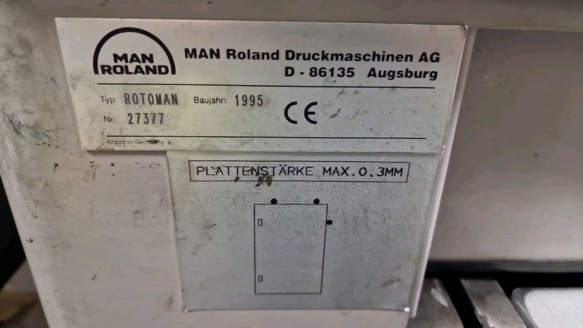 1995 MAN Roland Rotoman Auto Plate Bender - Image 3 of 6