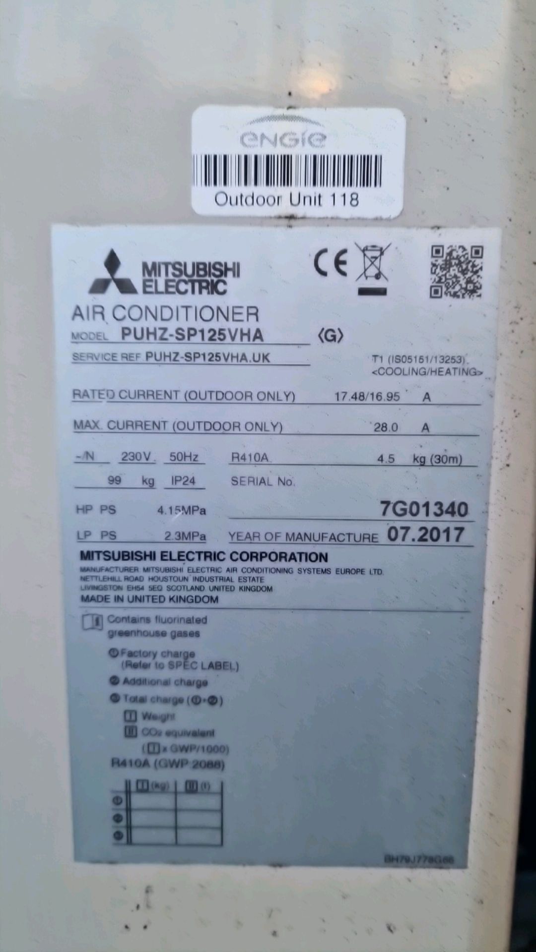 Mitsubishi Outdoor Aircon Unit - Image 3 of 3