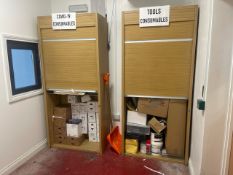 Pair Of Roller Door Storage Cabinets