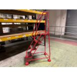 Red Mobile Step Ladder