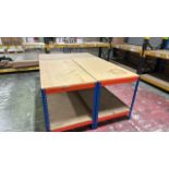 3x Metal Workbenches with Chipboard Top