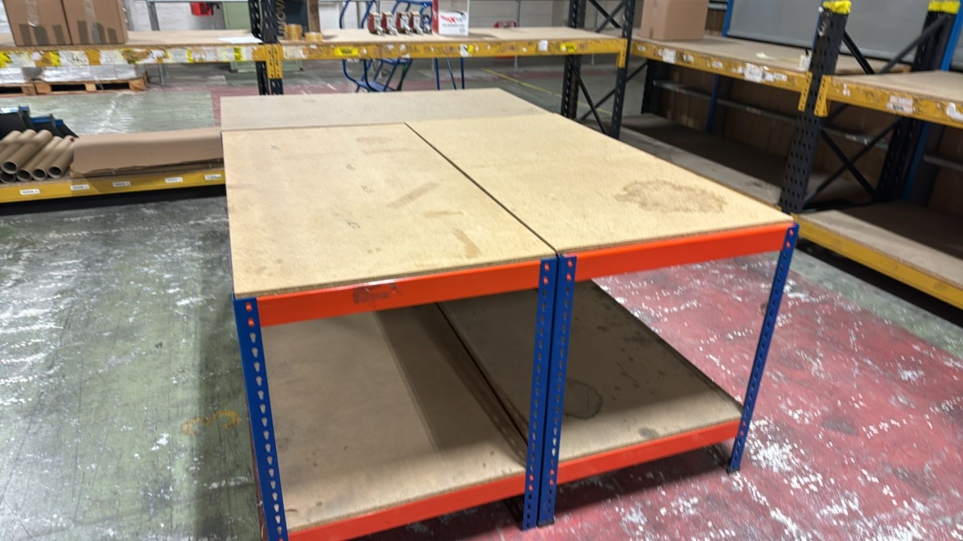 3x Metal Workbenches with Chipboard Top - Image 5 of 6