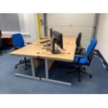 Bank Of 4 Desks & Chairs