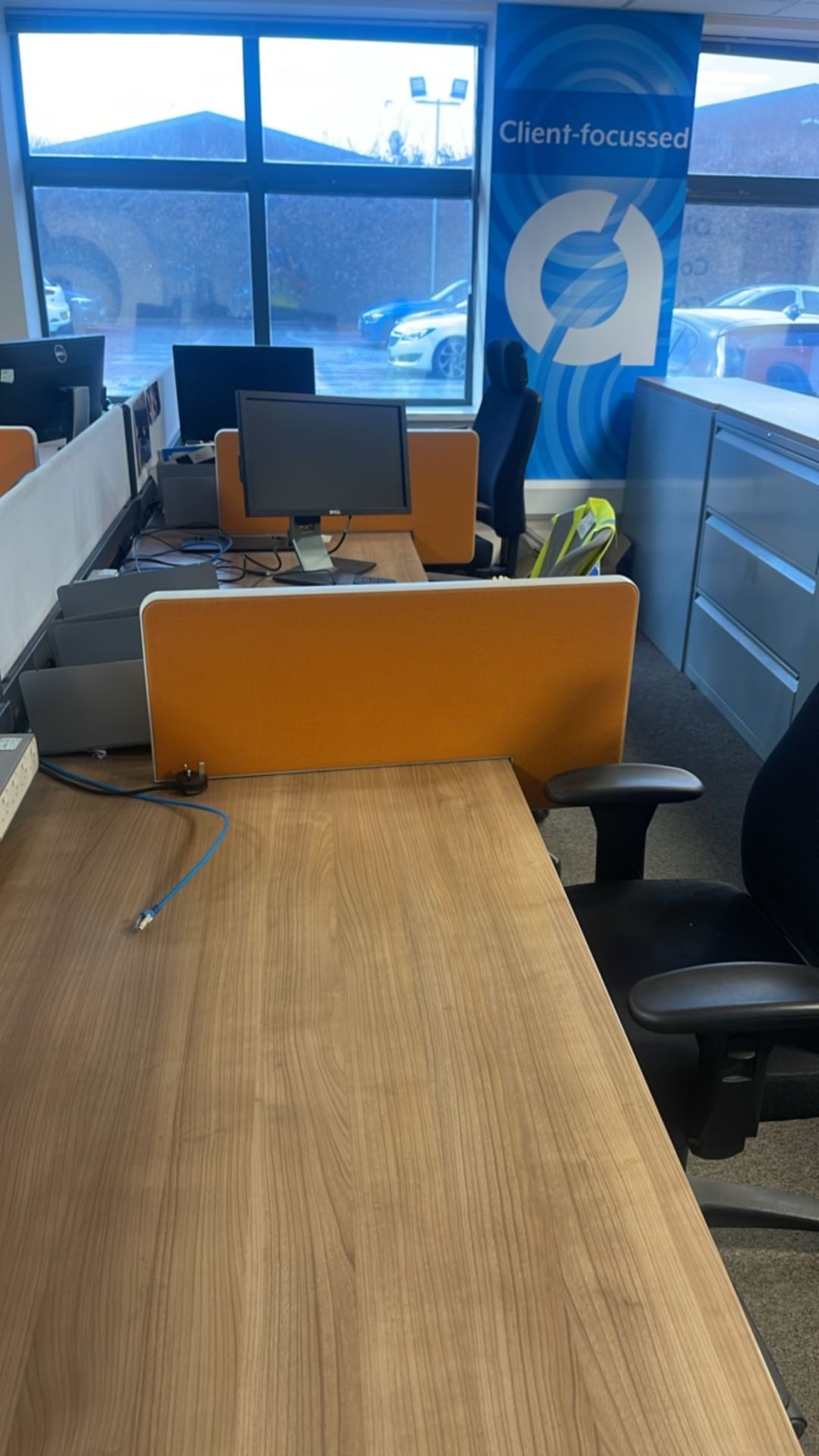 Bank Of 6x Desks With Privacy Dividers - Image 3 of 5