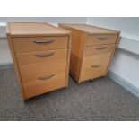 Wooden Under Desk Drawers x2