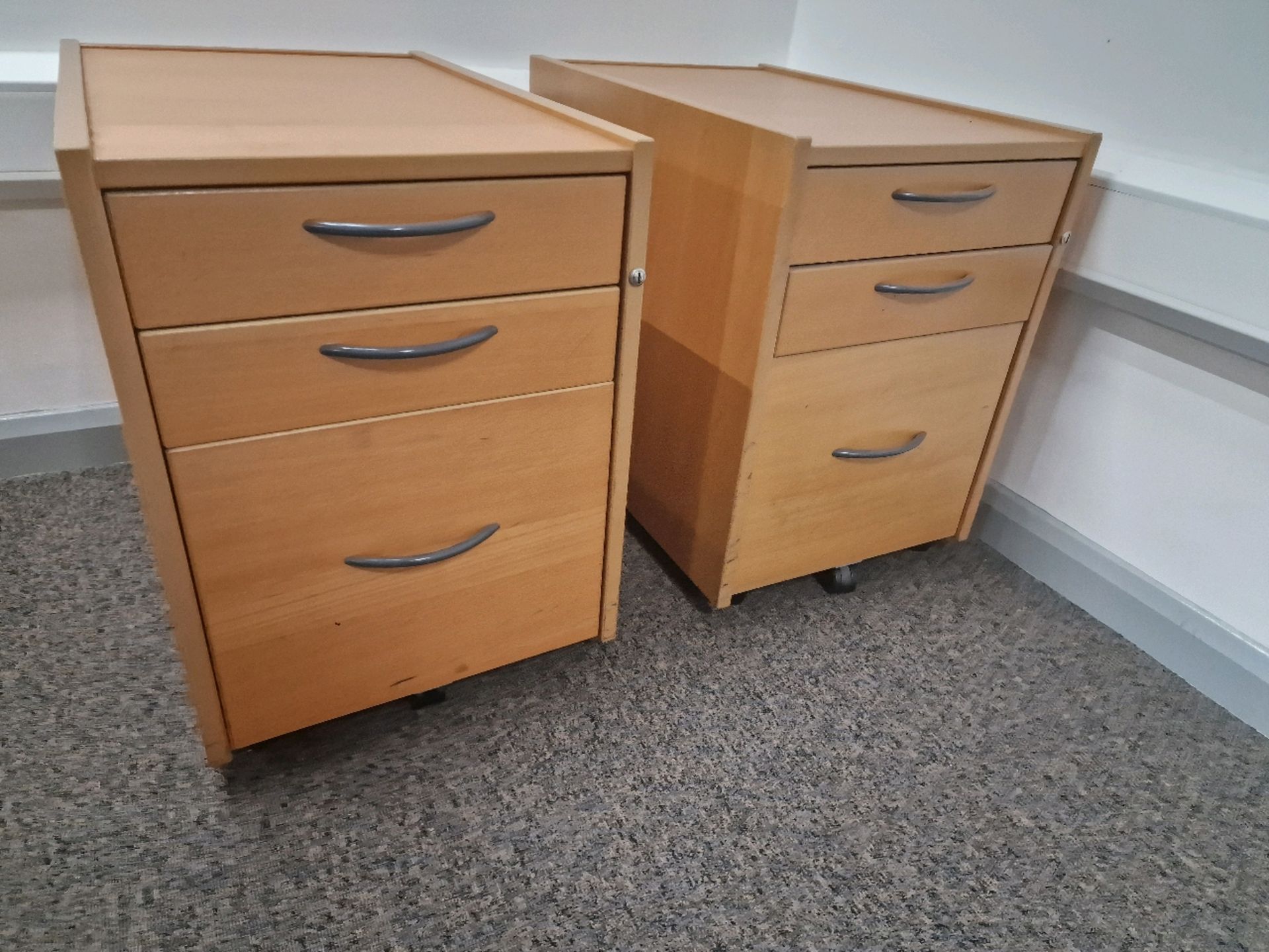 Wooden Under Desk Drawers x2