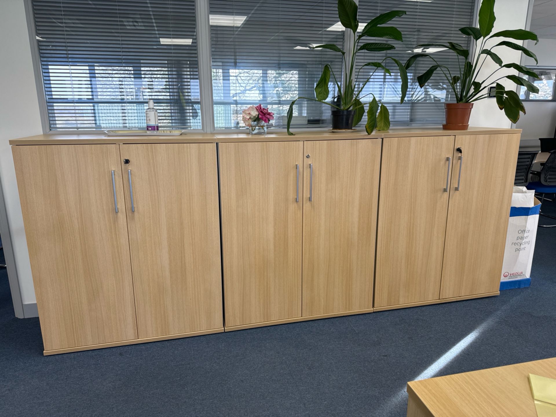 Pine Effect Office Cabinets x3 - Image 2 of 5