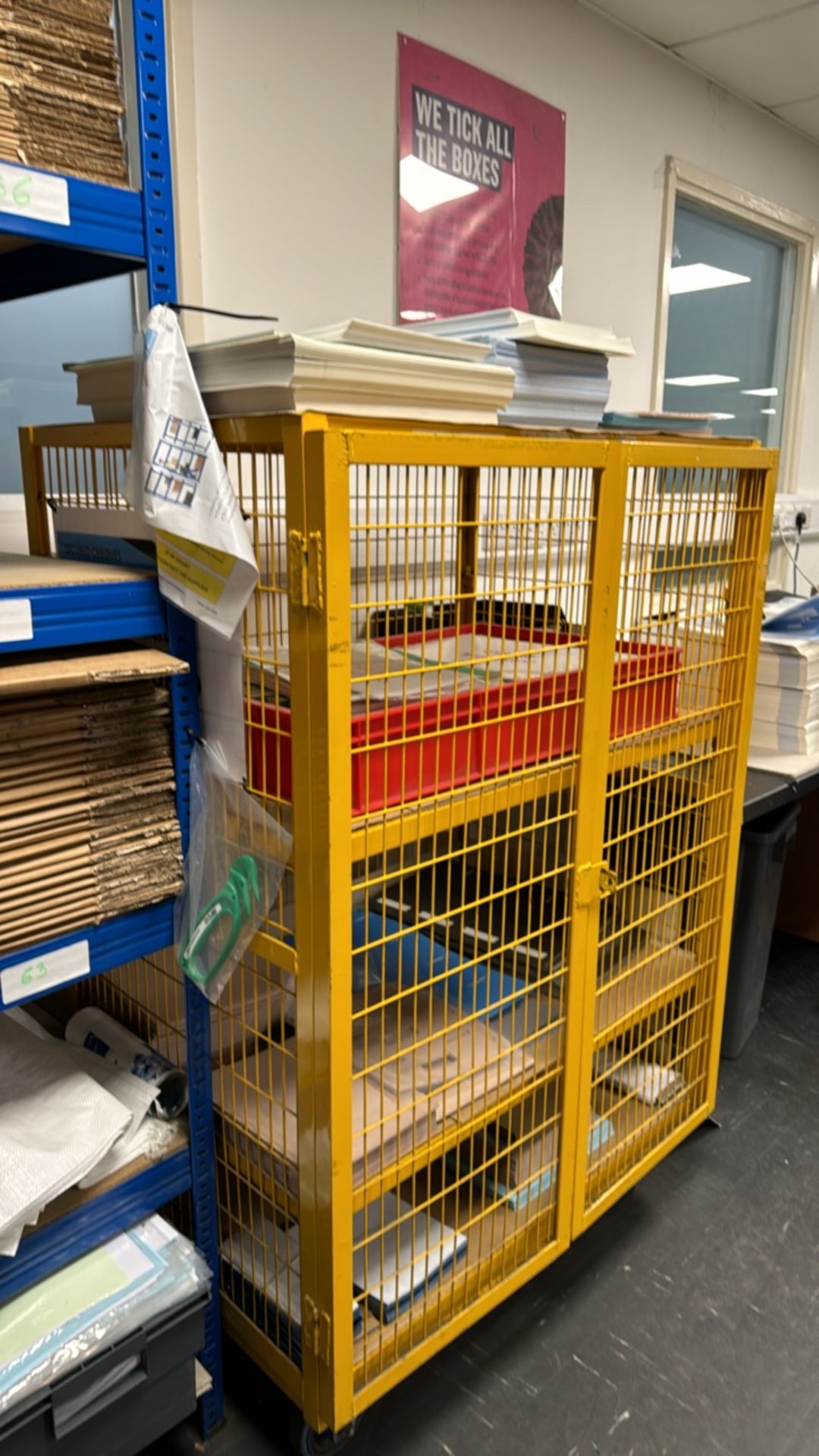 Yellow Lockable Mobile Storage Cage - Image 4 of 6