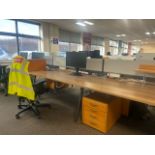 Bank Of 6x Desks With Privacy Dividers