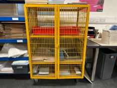 Yellow Lockable Mobile Storage Cage