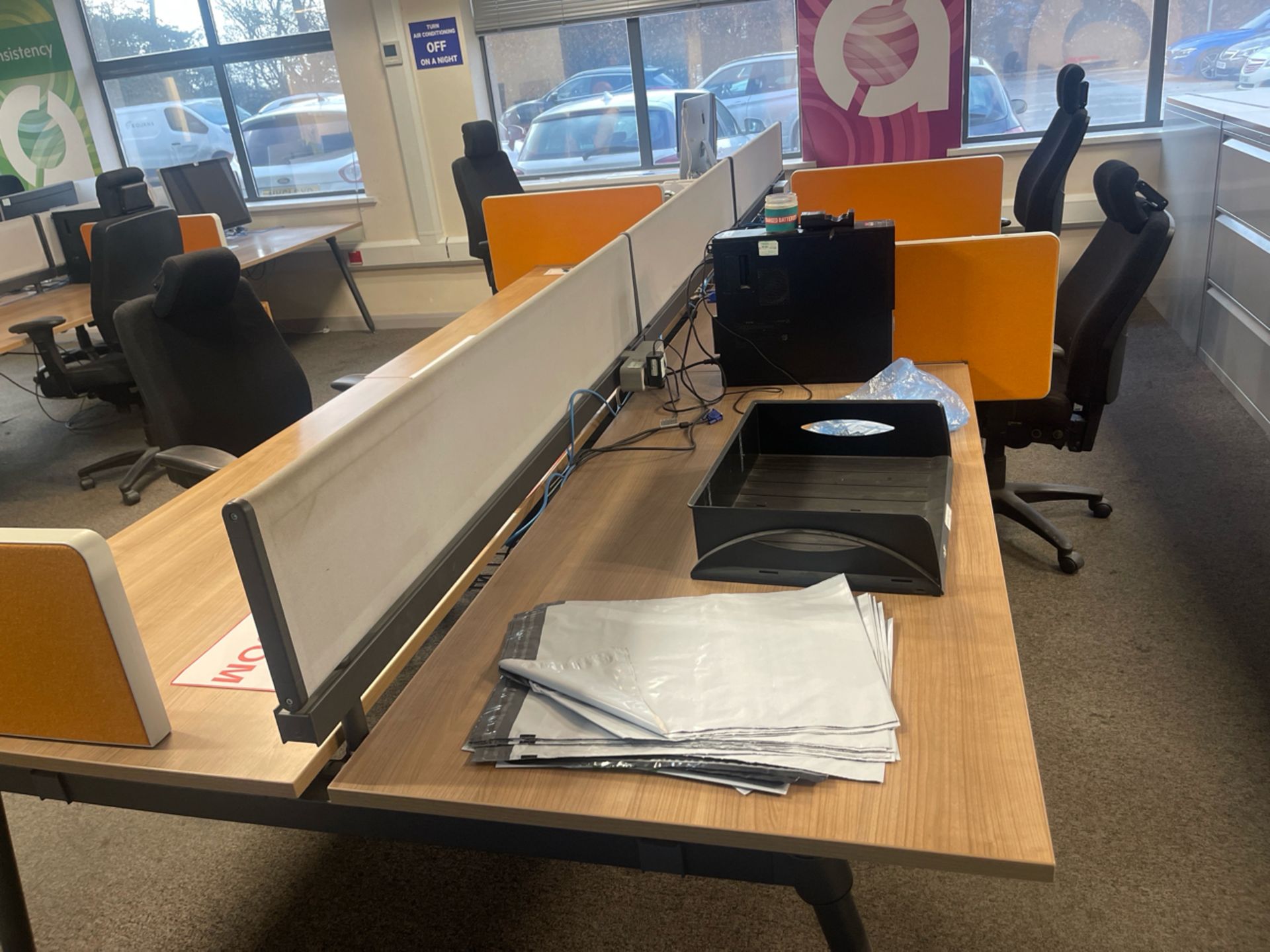 Bank Of 6x Desks With Privacy Dividers