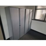 Metal Tambour Cupboard x2